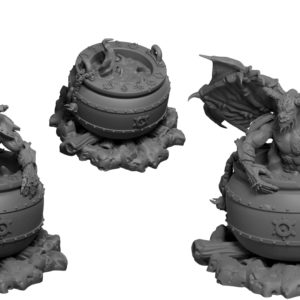 Witches cauldrons with demonic summons from Mystic Pigeon Gaming