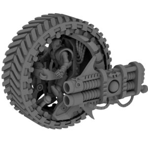 Doom Wheel with roboric driver (resin sci fi miniatures from Mystic PIgeon Gaming)