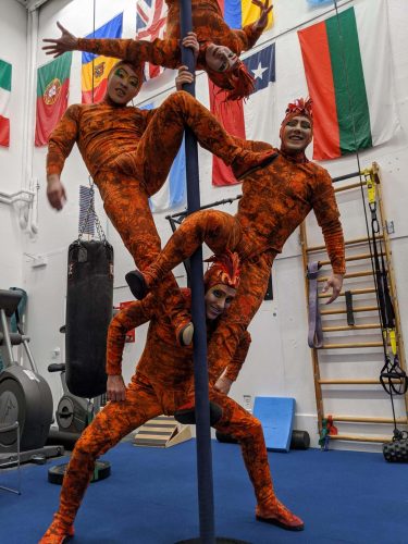 Kent Caldwell with his Cirque Du Soleil team.